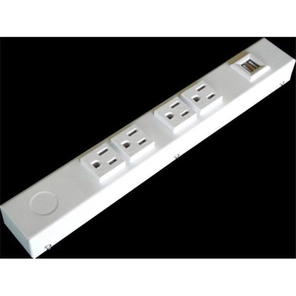 X1 X1 HRU104VW 12 in. 4 TR Outlet Hardwired Power Strip; USB; White HRU104VW
